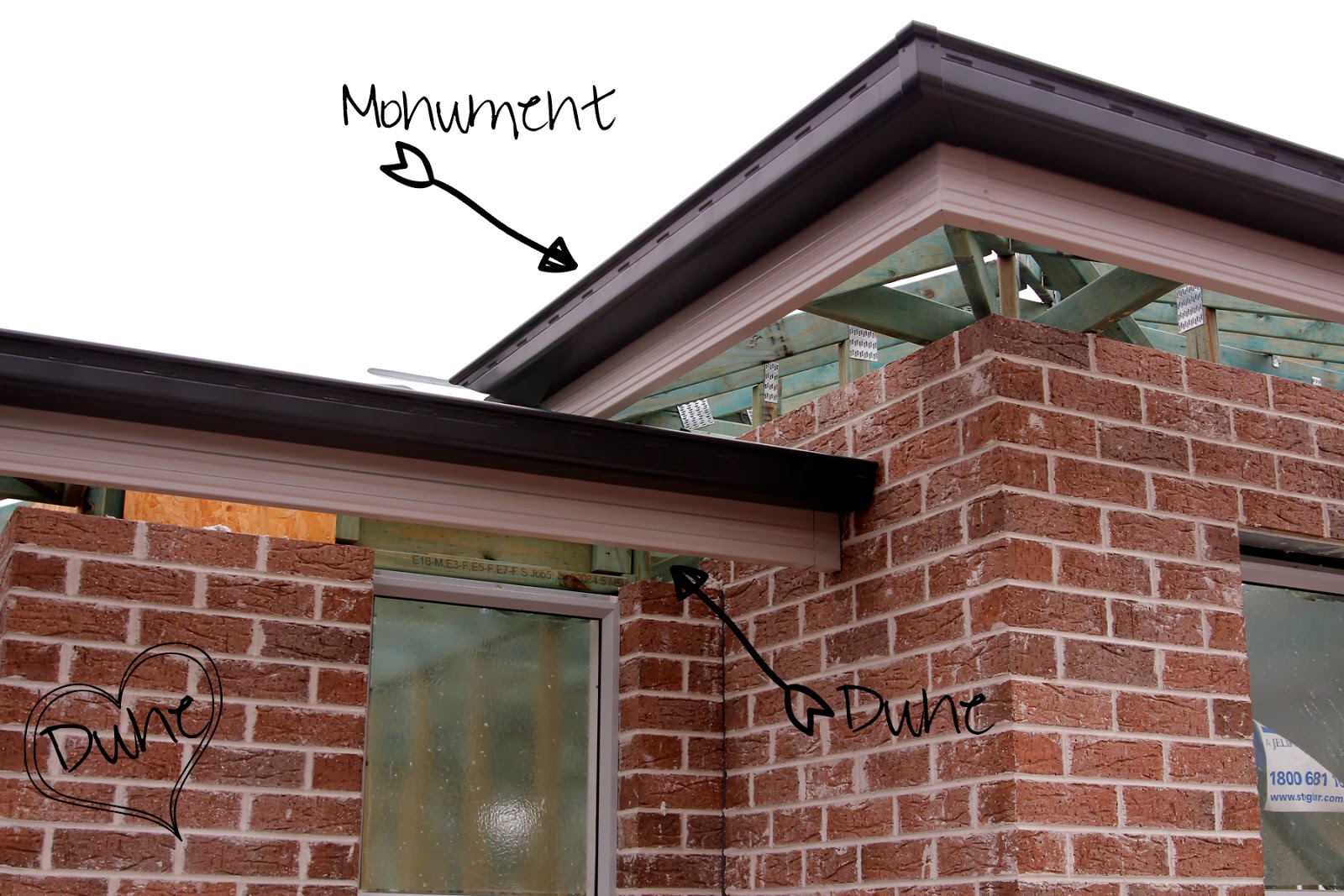 Close-up of newly fitted fascia and guttering